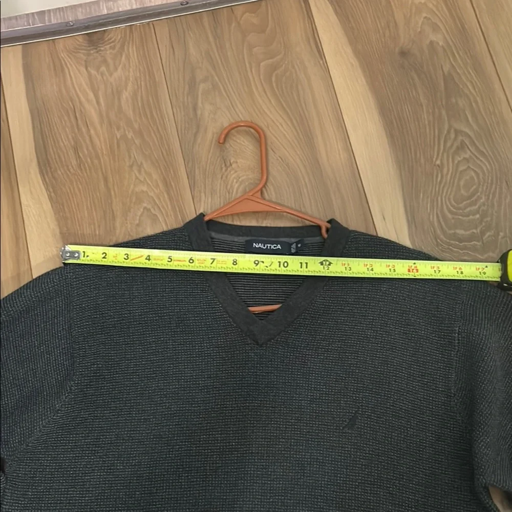 Nautica Black V-Neck Sweater Classic Style